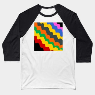 Bright colored wavy ocean waves gradient Baseball T-Shirt